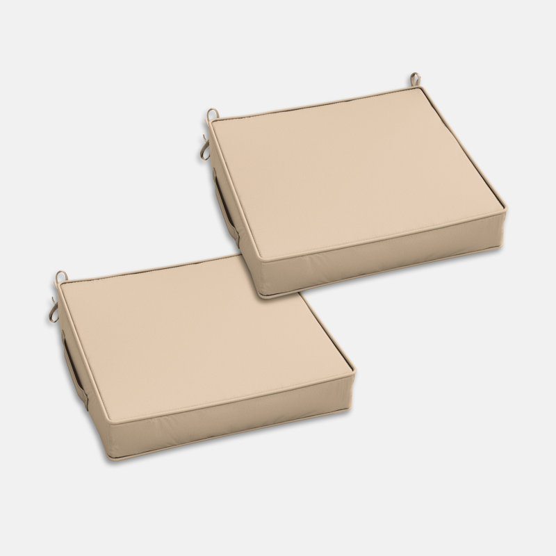 Coussins de chaise d'extérieur 17 x 16 x 3, L 17 po x P 16 po, Sable, 3''