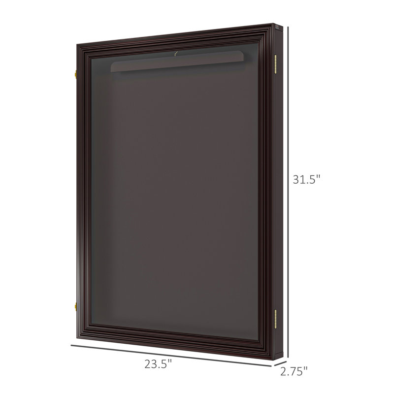 Cherry Brown Lockable Wall Mounted Jersey Display Case