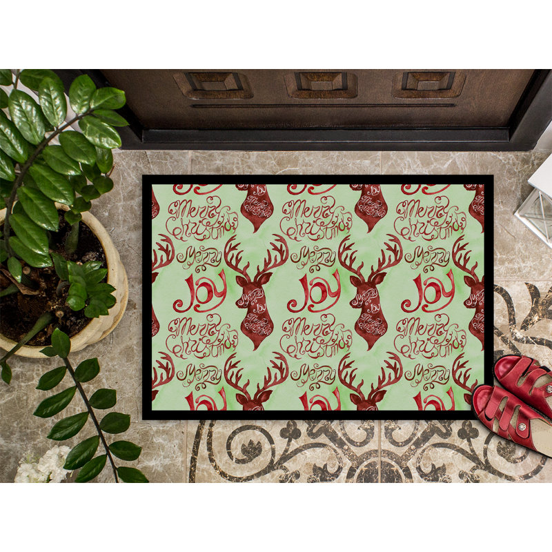 Daniella Non-Slip Christmas Outdoor Doormat, 0.25" H x 27" W x 18" D