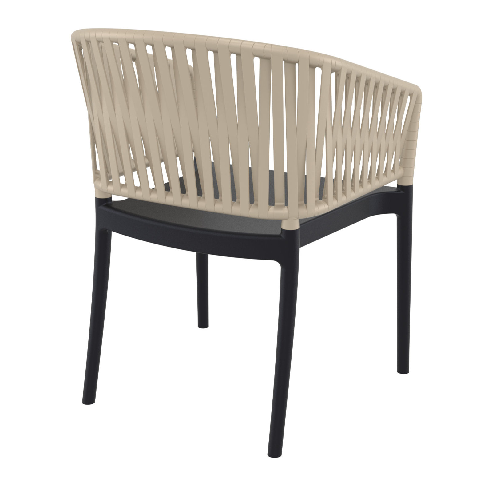 Newport Stackable Patio Armchair, Taupe/Black