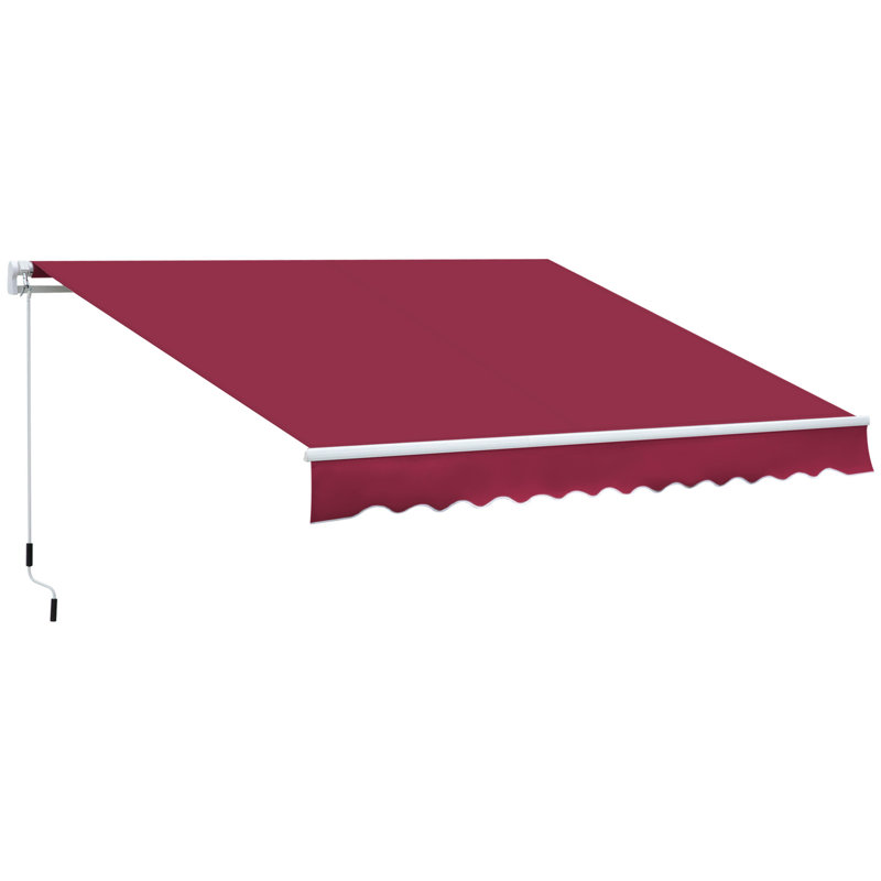 Outsunny 12' X 8' Retractable Awning, 58.25" H x 141.75" W x 98.5" D, Red