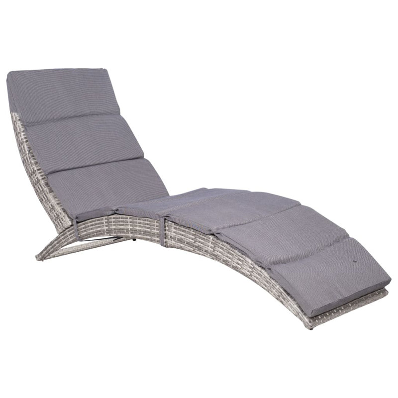 Chaise longue simple de 25 po avec coussins 25 po, Gris