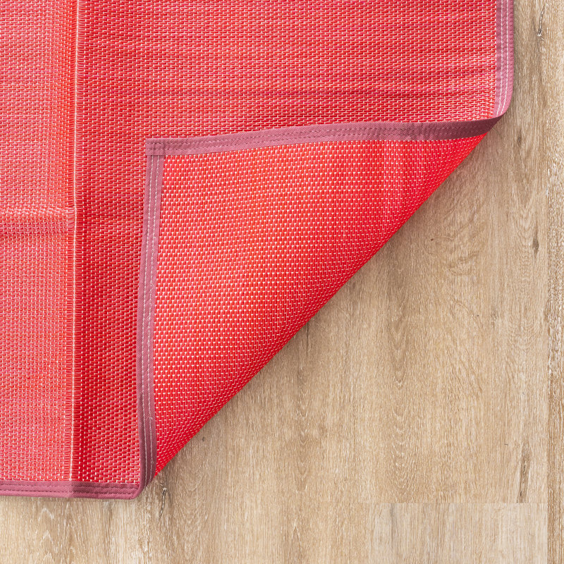 Tapis rectangulaire en polypropylène rouge Kristofer, Rectangle 5 pi 11 po x 8 pi 11 po