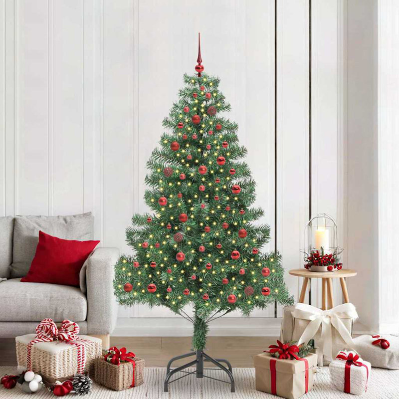 Christmas Tree with 300 LEDs with Stand PVC, 6.89' H, Red