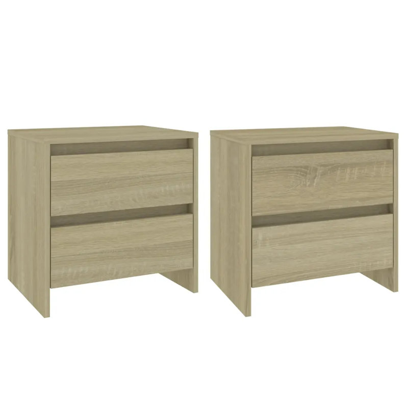 Georgan 45 cm W Bedside Table, Oak, Set of 2