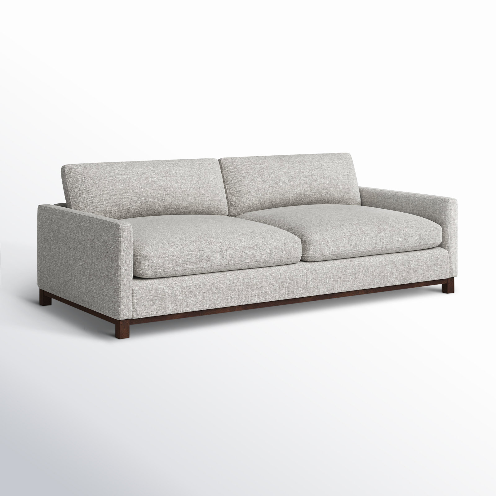 Liz 85" Upholstered Sofa, Natural Wood, 32.28"H x 101.97"W x 39.37"D, Flannigan Cotton Tweed Linen