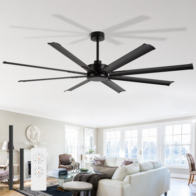 Très grand ventilateur de plafond 84/96/108/120 pouces avec télécommande, ventilateur de pales en aluminium industriel sans lumière