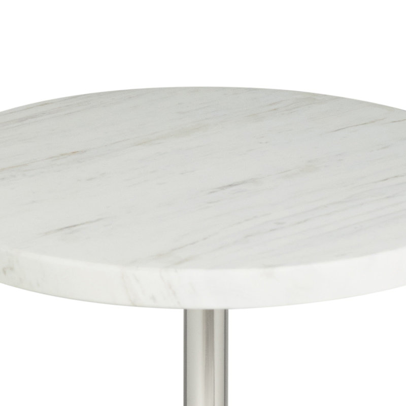 Arthur Marble End Table, Polished Nickel