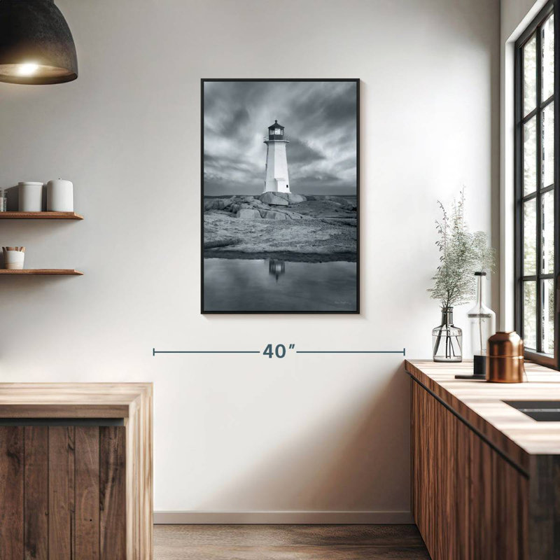 Vue au bord de la mer I, 25 po x 37 po, Cadre flottant noir
