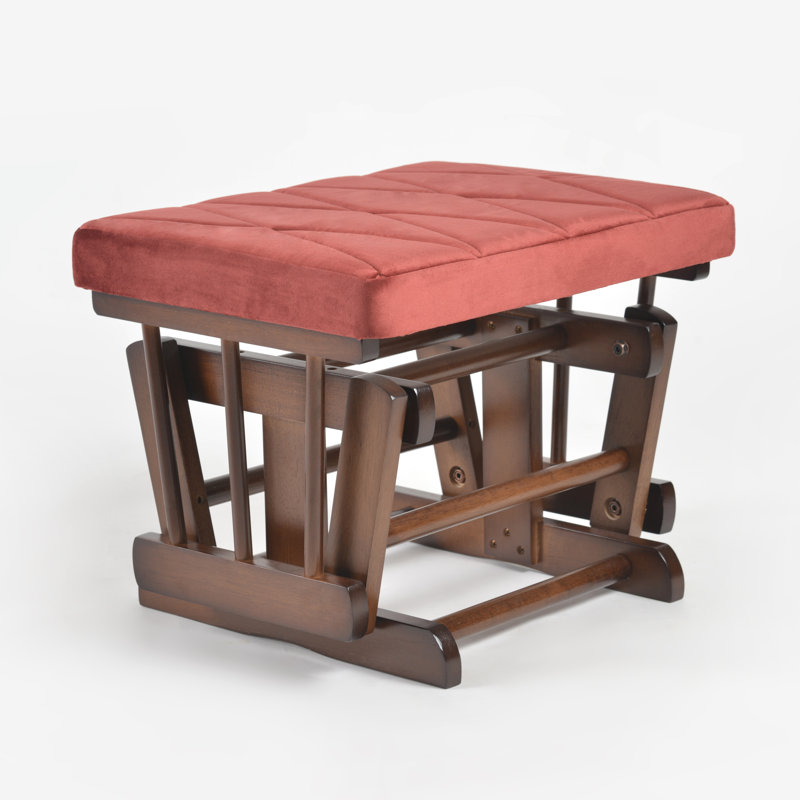 Chaise berçante et repose-pieds Azariyah Konfor, Brique, Walnut