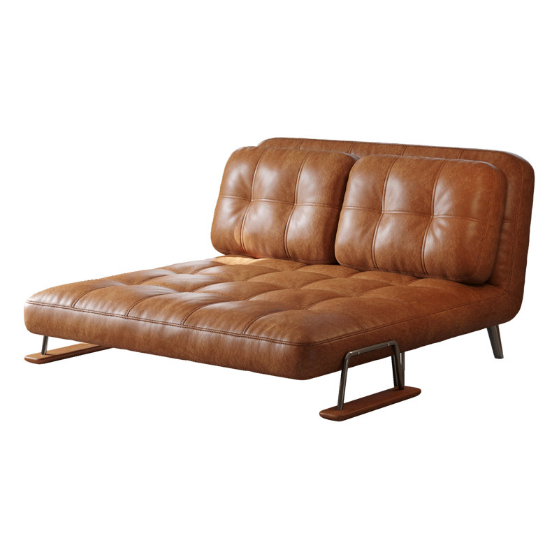 Canapé-lit convertible 44,5 po 3-en-1 avec dossier réglable à 5 positions, chaise longue compacte moderne et rangement intégré pour un confort polyvalent.