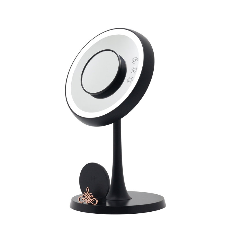 Miroir de lampe DEL Serenity, Noir