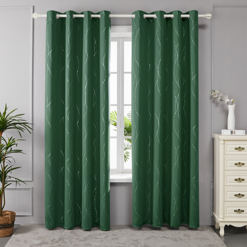 Cohmer Room Darkening Curtain Pair, 42" W x 45" L, Dark Forest