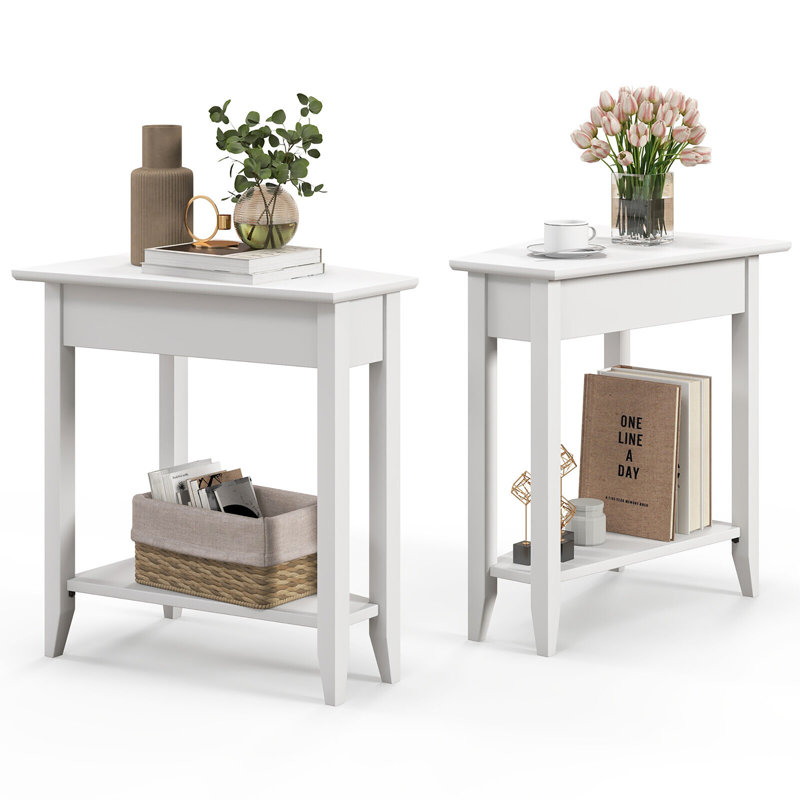 Krever End Table Set, White