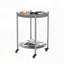 Table d'appoint ronde à 2 niveaux avec roulettes - Gris argenté, mobile