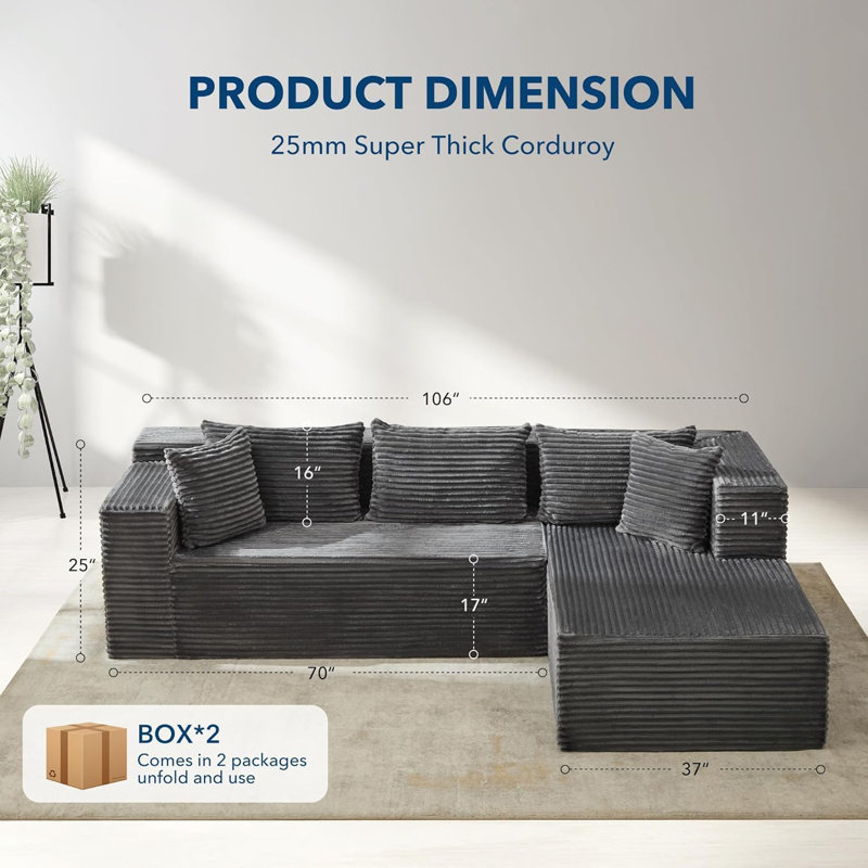 3 Seater Sofa, Grey