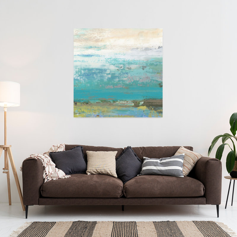 Art contemporain abstrait de plage, H 36 po x l 36 po