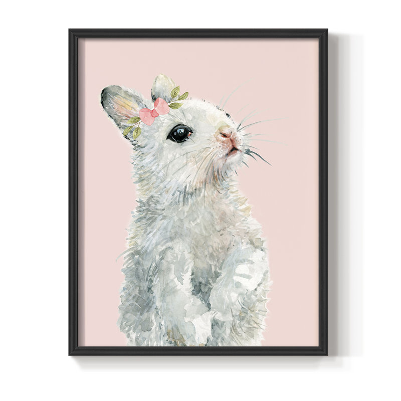 Lapin habillé, reproduction encadrée - bois massif, 30" H x 24" W, Noir, noir, noir, noir