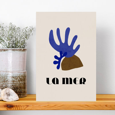 La Mer Abstract Ocean Poster No. 01 Abstract Modern Retro Fish Coastal Wall Art