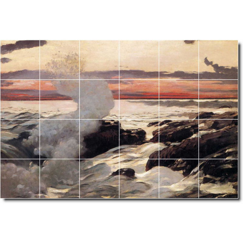 Carreau de céramique décorative 36 po x 24 po 6 po x 6 po, Bord de l'eau 04530