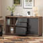 Bureau assis-debout électrique de 135 cm de large avec caisson de rangement de 152 cm de large, multiprise et tiroirs de rangement pour bureau à domicile