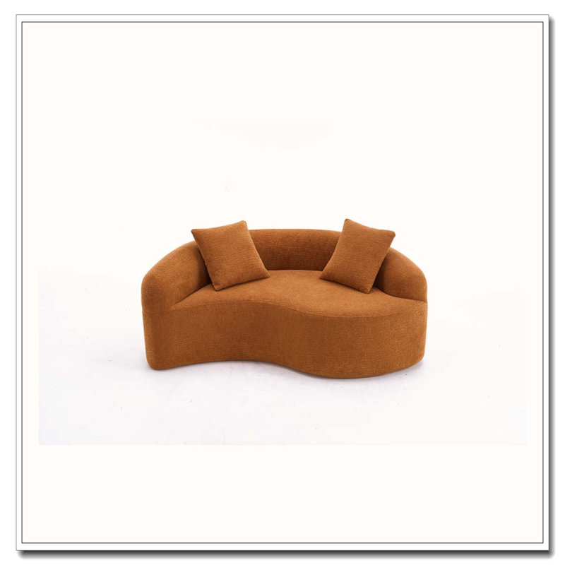Canapé modulaire courbé en chenille, Orange
