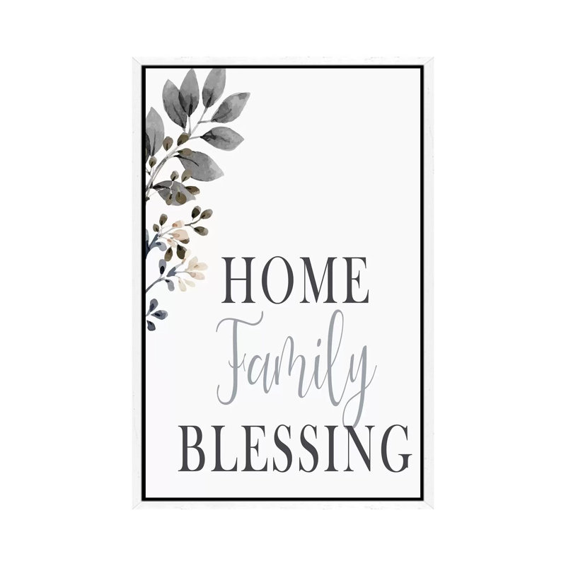 Home Family Blessing by Kimberly Allen - Print on Canvas, White Framed, 66.04cm H x 45.72cm W x 3.81cm D