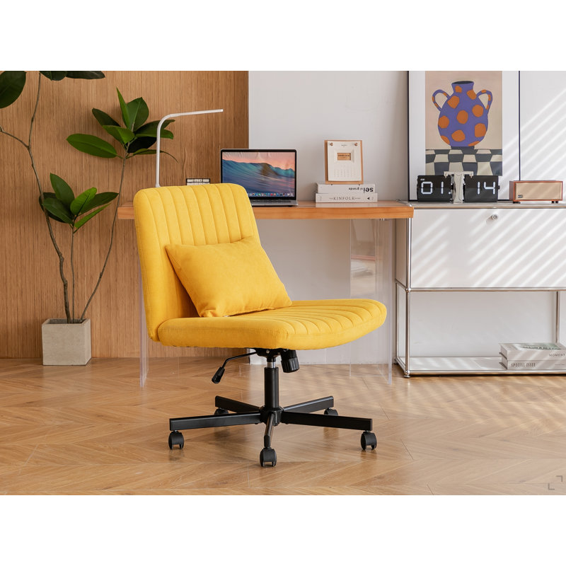 Chaise de bureau Linen Criss Cross, Jaune