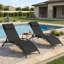 Ensemble de 2 fauteuils inclinables d'extérieur avec dossier réglable à 5 positions pour une utilisation en terrasse près de la piscine-639897040