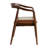 Jada Teak Wood Handmade Rounded Brown Dining Chair with Leather Cushion