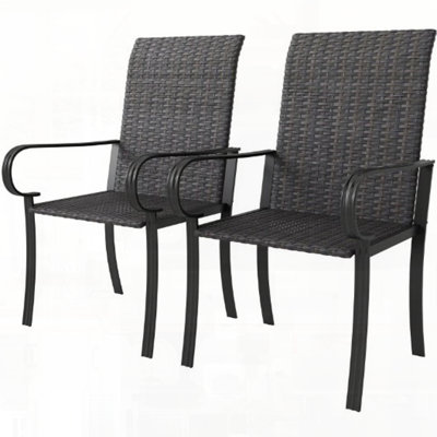 Highback Dining Chair Set With Armrest For Durable Seasonal Use