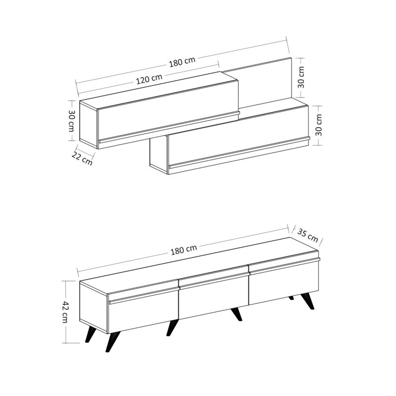 Bardhyle Unfinished TV Stand for TVs up to 65", Anthracite;Walnut