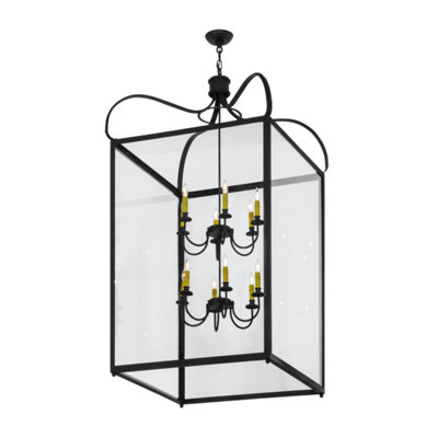Lustre rectangulaire à 12 lumières Solfrid
