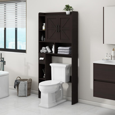 Over The Toilet Storage Cabinet with 2 Barn Doors