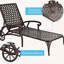 Chaise longue en fonte d'aluminium avec inclinaison à 5 positions et roulettes-543051476