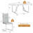 7-Piece Modern Glam Rectangular High-Gloss Wood Dining Set with Faux Leather Cantilever Chairs-2024076511-2024076508
