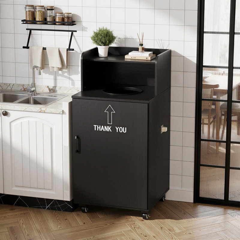 Poubelles commerciales avec porte-plateau et porte, armoire de poubelle de restaurant