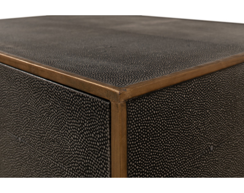 Shagreen 2 - Drawer Solid Wood Nightstand, Antique Gray