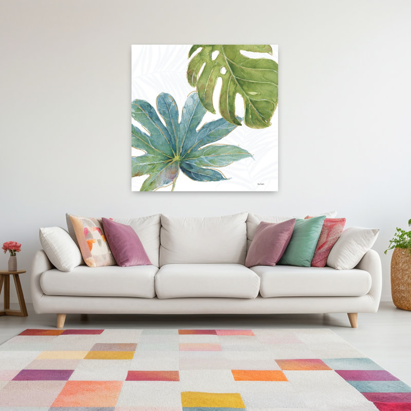 Art tropical tropical, rosé tropical, paysage de palmier, H 48 po x l 48 po