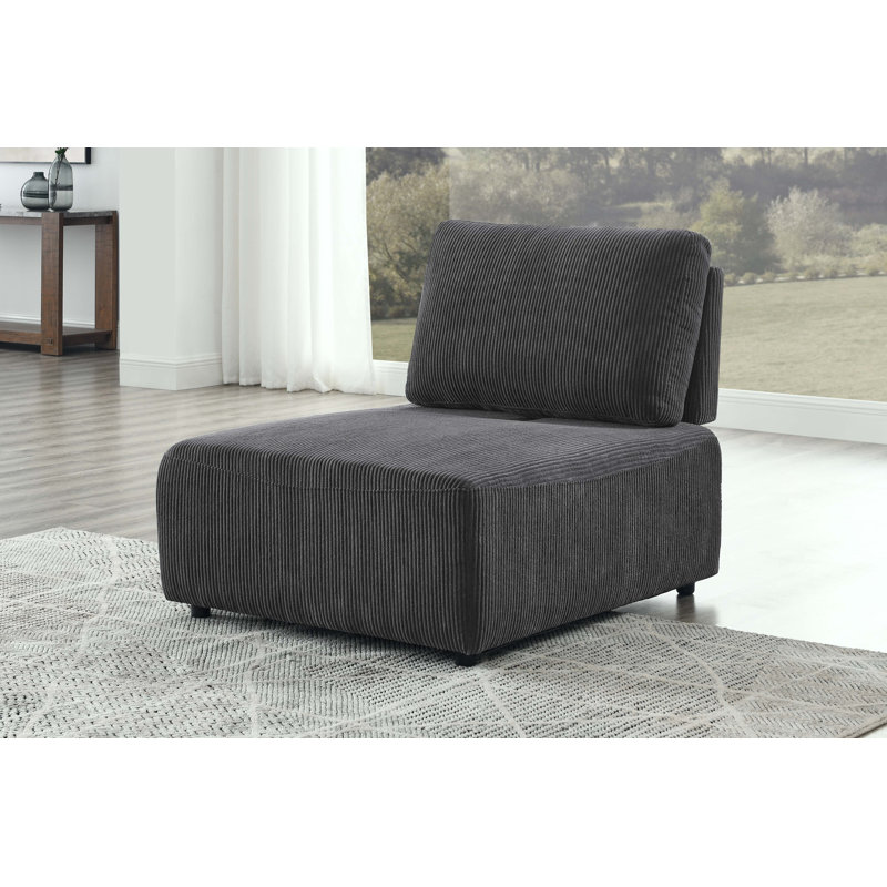 Accent Chair, Dark Gray Corduroy