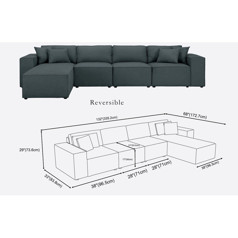Tjure Boho Beauty Sofa With Reversible Chaise