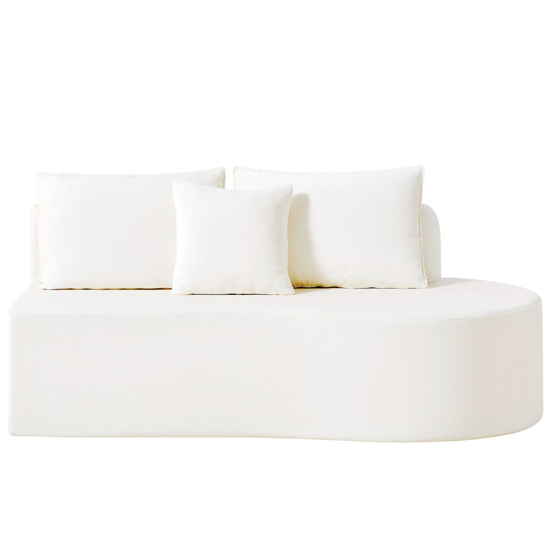 Canapé modulaire courbé pour salon, White Polyester
