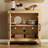 74" Tall Bookshelf Set Of 3, Farmhouse Bookcase With Doors & Drawers, Wooden Bookshelf For Living Room, Home Office, Library, Beige-511342018