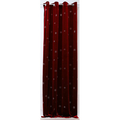 (54 x 84 po) Panneau de velours - rouge / flocon de neige