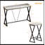Table de salle à manger de cuisine de conception moderne, table de pub avec pieds en forme de X, ensemble de table avec 3 tabourets-2008799804