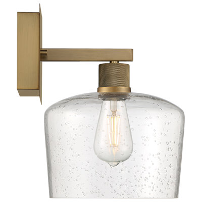 Abdulkhalid LED Wall Sconce - Seeded Glass - Replaceable LED