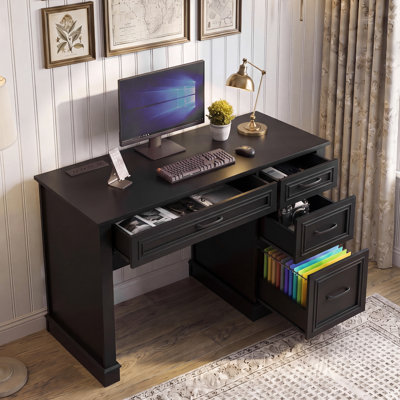 Farmhouse 47" Executive Desk With Charging Station