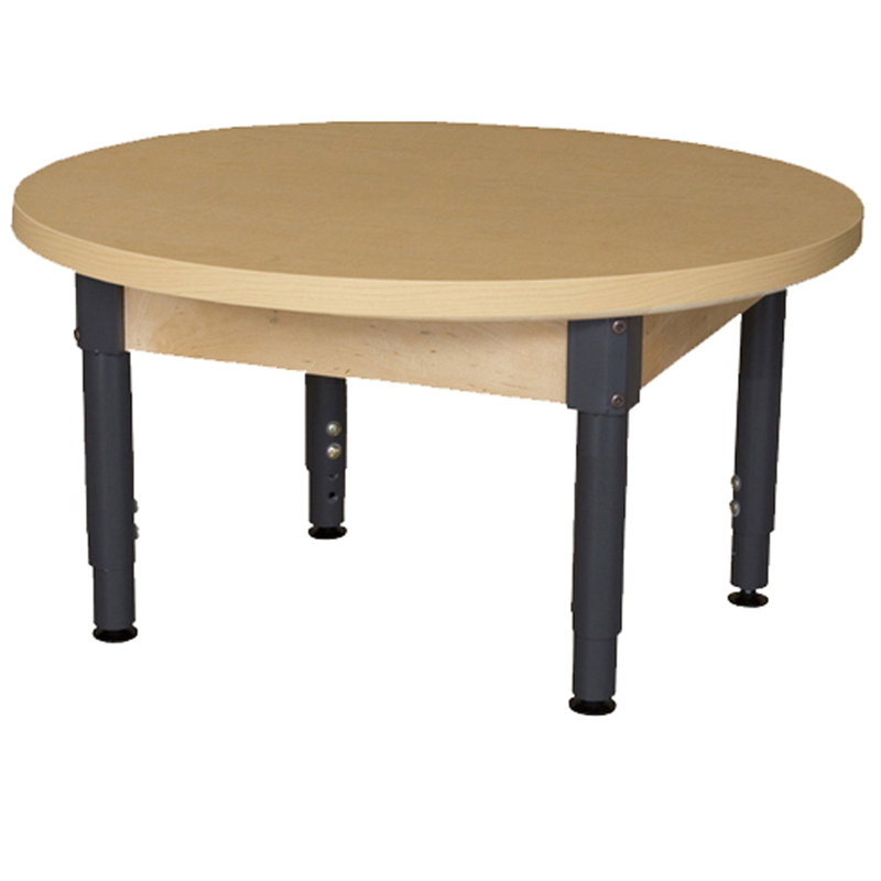 Table d'activité circulaire à hauteur ajustable, L 48 po x l 48 po, 13 po à 18 po, Non