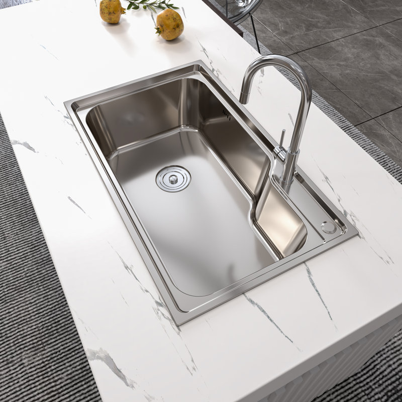 MEJE 75 x 45 cm Stainless Steel Large Single Bowl Kitchen Sink