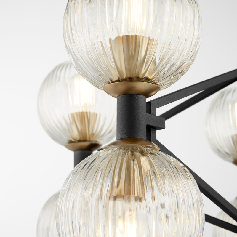 Helios 10 - Light Chandelier, Noir/Aged Brass